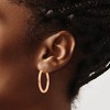 Black Bow Jewelry 2mm x 25mm Polished 14k Rose Gold Square Tube Round Hoop Earrings - 3 of 4