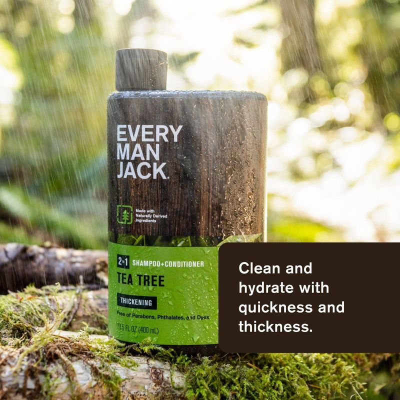 Every Man Jack Men&#39;s 2-in-1 Thickening Shampoo + Conditioner -  Tea Tree - 13.5 fl oz, 4 of 15