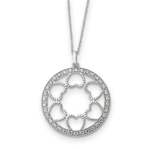 Black Bow Jewelry Rhodium Plated Sterling Silver & CZ Full of Blessings Necklace, 18 In. - 1 of 4