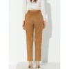 Allegra K Women's Casual Faux Suede High Waist Belted Straight Legs Pants - 4 of 4