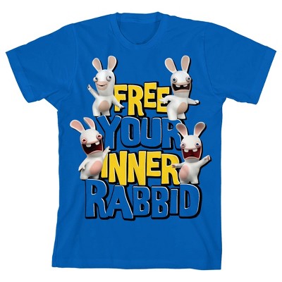Rabbids Free Your Inner Rabbid Boy's Royal Blue T-shirt