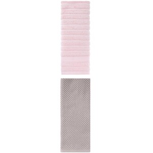 REGALWOVEN Solid Cotton Decorative Hand Towels for Bathroom Hotel and Spa 14" x 30"/13" x 30" 2 Pcs - 1 of 4