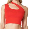 Slickblue Women's Ribbed One Shoulder Crop Top, Cross Strap Detail, Casual Fit, 6 Color Options, Size S-L - 3 of 4
