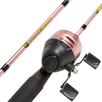 Fiberglass Fishing Rod - Portable Telescopic Pole With Size 20 Spinning Reel  - Fishing Gear For Ponds, Lakes, And Rivers By Wakeman (black) : Target