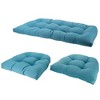 Northlight 3-Piece Wicker Furniture Cushion Set, Blue - 2 of 3