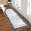 Washable Modern Bordered Rug Non Slip Low Pile Rug Soft Throw Floor Cover Foldable Indoor Carpet for Living Room Bedroom - 2 of 4