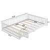 LOVMOR Montessori Floor Bed with Safety High Fence, Wood Kids Floor Beds Frame, Solid Wood Toddler Playhouse Bedframe - 2 of 4