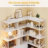 6-Tier L-Shaped Corner Bookshelf, Farmhouse Bookcase with Storage Cabinet and Shelves, Industrial Wooden Display Rack for Kitchen Living Room - 4 of 4