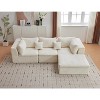 140" Cloud Sectional Sofa, Convertible U-Shape Boneless Couch with Ottoman, Oversized 4-Seater Modular Sofa for Living Room - 3 of 4