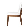 Set of 2 Modern Arm Dining Chairs, Wood Frame with Glossy PU Leather Upholstery for Kitchen, Dining Room, or Contemporary Seating Areas-Maison Boucle - 3 of 4
