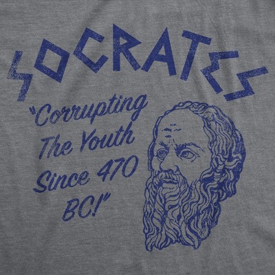Мужские футболки Crazy Dog T-Shirts, Inc. Mens Funny T Shirts Socrates Sarcastic Graphic Novelty Tee for Men - Crazy Dog Men's T Shirt for Nerds Dark Grey XL — фото 2