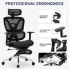Ergonomic Mesh Office Chair with Adjustable 3D Armrests, High Back Desk Computer Chair, Retractable Footrest Wheels – Comfortable Swivel Task Chair - 3 of 4