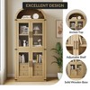 Arched Pantry Cabinet with Doors and 2 Drawers 71.4in Tall Wood Storage Cabinet for Kitchen Dining Room Bathroom - 3 of 4