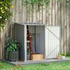 Resenkos Storage Garden Shed,Garden Sheds,Outdoor 3.3' x 3.4' Lean-to Garden Storage Shed with Lockable Door, Gray - 2 of 4