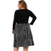 Agnes Orinda Women's Plus Size Metallic Party Disco Sparkle Faux Suede Skirts - 4 of 4