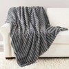 The Lakeside Collection Striped Faux Fur Throws or Accent Pillows - Striped Faux Fur Throw Gray - image 3 of 3