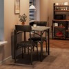 Dining Table Set, Kitchen Table and Chairs for 2, with 2 Upholstered Chairs, 3 Piece Dining Table Set,Rustic Grey - 4 of 4