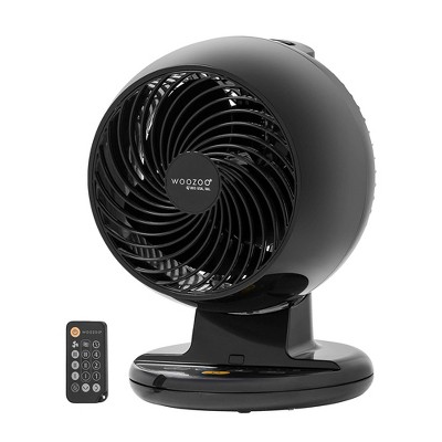 IRIS USA Woozoo Remote Controlled Desktop Portable Small Oscillating Circulating Fan Fits Desk, Office, End Table, or Bedroom, Black