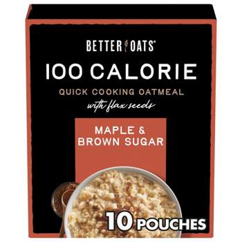 Better Oats 100 Calories Maple & Brown Sugar Whole Grain Instant Oatmeal with Flax - 10ct
