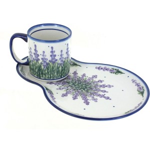 Blue Rose Polish Pottery 13H-14E WR Unikat Breakfast Plate & Mug Set - 1 of 1