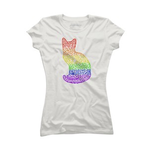 Adult Design By Humans Pride Rainbow Cat Maze By MisoKnotty T-Shirt - 1 of 2