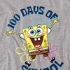 SpongeBob 100 Days of School Jump Kids T Shirt for Youth Boys and Girls, Athletic Heather - 3 of 4