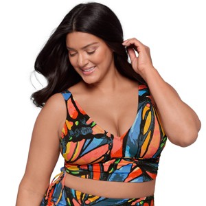 S3 Swim Sculpting Cinched Adjustable Midkini Top - Sculpt, Support, Smooth - 1 of 3