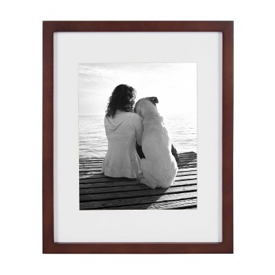 Walnut Brown 11x14 Classic Wood Picture Frame for Tabletop or Wall Display