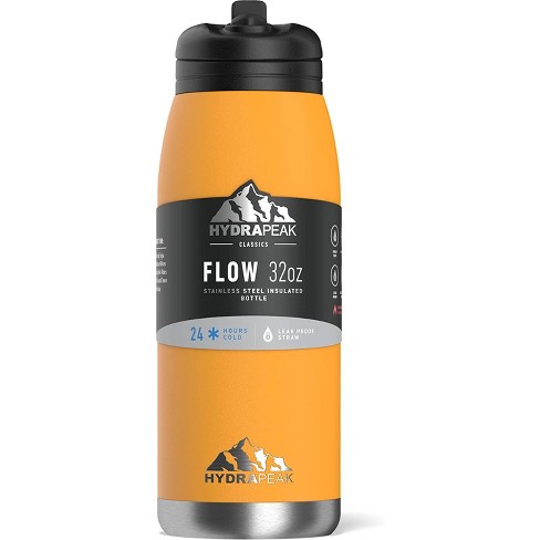 Hydrapeak Flow 32oz Insulated Water Bottle with Straw Lid Mango