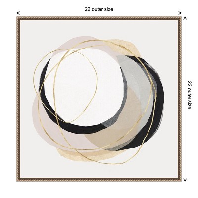 Ring of Gold I Abstract Canvas Art with Bronze Floater Frame