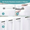 No Hook Shower Curtain, Waffle Weave Thick Fabric, 258 GSM Luxury Polyester, 72Wx 86H, White, 10 Grommets - 2 of 4