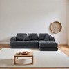 GDFStudio Leonardo Modern 104" Chenille Upholstered L-Shaped Convertible Sectional Sofa with Pillows - 2 of 4