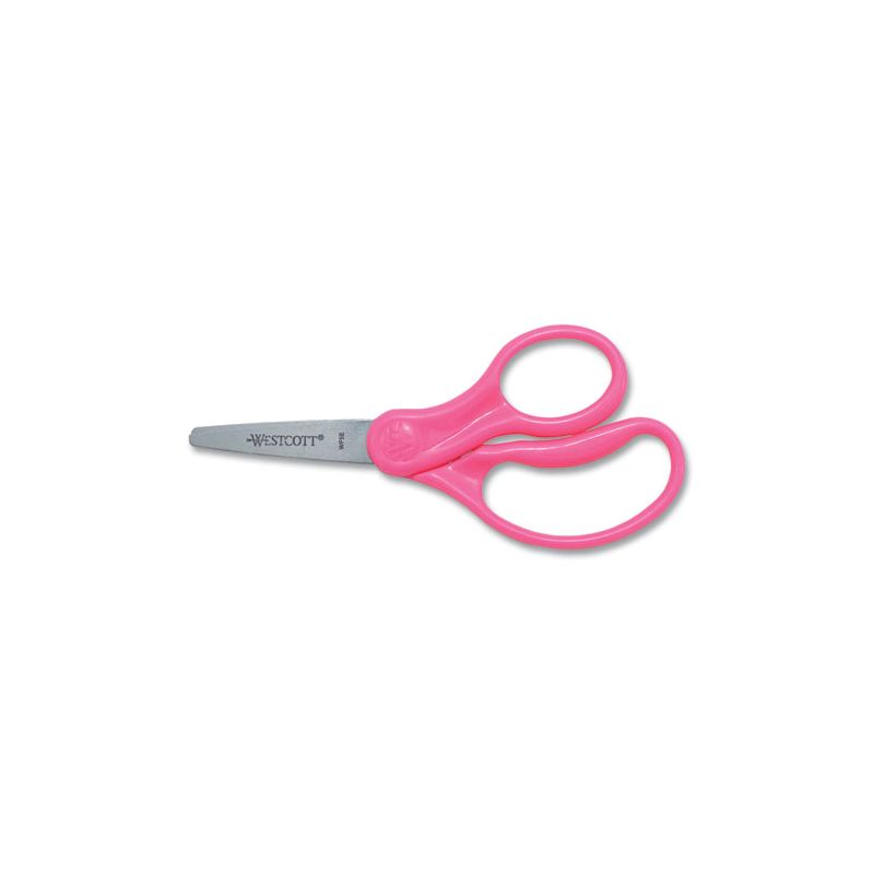Westcott For Kids Scissors, Pointed Tip, 5" Long, 1.75" Cut Length, Randomly Assorted Straight Handles, 2 of 7