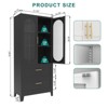 Fontoi Decorative Storage Cabinets, Dining Room Storage Cabinets with 2 Doors, Storage Sideboard Cabinet with 2 Drawers, Black, 31.5"*15.74"*70.87" - 4 of 4