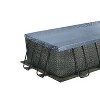 Summer Waves 16 Foot Long 42 Inch Deep Outdoor Above Ground Rectangular Swimming Pool with Dark Herringbone Elite Frame, Filter Pump, and Ladder - 2 of 4