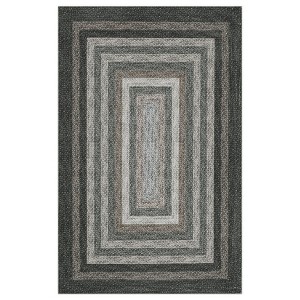 Washable Modern Braided Printed Rug Non Slip Low Pile Rug Soft Contemporary Throw Floor Cover Foldable Indoor Carpet for Living Room Bedroom - 1 of 4