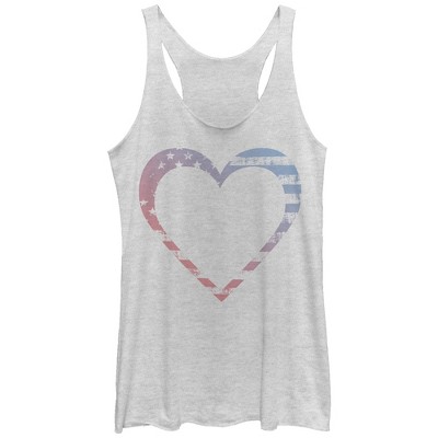 Women's Lost Gods Heart American Flag Racerback Tank Top : Target