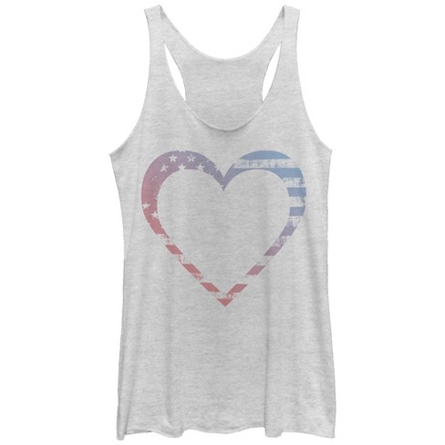 Women's Lost Gods Heart American Flag Racerback Tank Top : Target