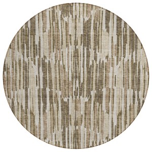 Brown And Taupe Abstract Washable Indoor Outdoor Area Rug - 1 of 4