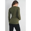 Hello Miz Women's Ribbed Long Sleeve Double Layer Maternity Top - 3 of 4