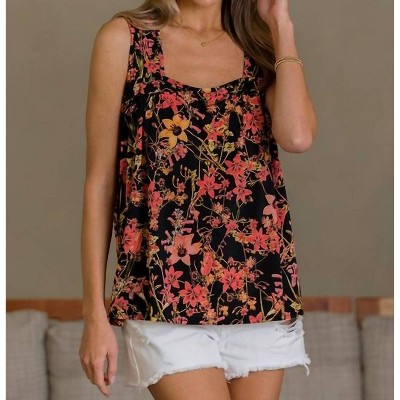 Women's Floral Square Neck Tank Top - Sew In Love