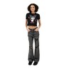 Kuromi Hearts & Skulls Women's Black Cropped Baby Tee - 2 of 2