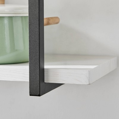White and Black 3-Tier Industrial Wall Shelf