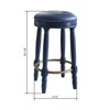 FONTOI 2PCS 360° Swivel Bar Stools, 26" Counter Height Stools with Upholstered Seat, Dark Blue, 17.5"*26.25"*17.5" - 3 of 4