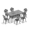 7-Piece Outdoor Dining Set, Black Cast Aluminum Rectangle Table , Umbrella Hole , 6 Chairs - 3 of 4