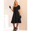 Allegra K Women's Vintage Ruffle Square Neck Smocked Back Ruched High Low Ruffle Midi Corset Dress - 4 of 4