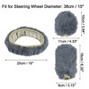 Unique Bargains 1 Set Fluffy Car Steering Wheel Cover Fit for 15" Soft Fluffy Handbrake Cover Gear Shift Boot Cover Universal Short Hair - 2 of 4