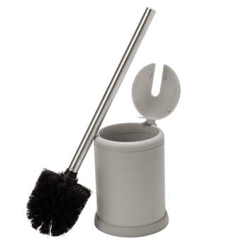 Toilet Brush with Closing Lid Gray - Bath Bliss