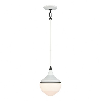 Elk Home Mid Century Schoolhouse 1 - Light Pendant in  Enamel White