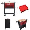Gulches 4-Drawer Multifunctional Tool Cart with Wheels & Wooden Top - Steel Tool Trolley with Locking System, Ball-Bearing Slides for Garage - 4 of 4